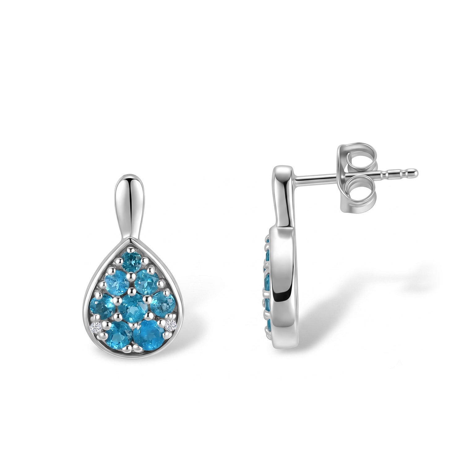 D'Joy Natürlicher Neon-Apatit Ohrringe 925 Silber Rhodiniert ca. 0.94 ct