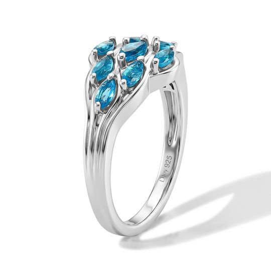 D'Joy Neon Apatit Ring, 925 Silber platiniert - 0,87 ct.