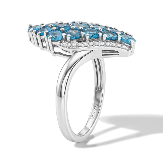 D'Joy Neon Apatit und Zirkon Ring, 925 Silber rhodiniert - 2,80 ct.