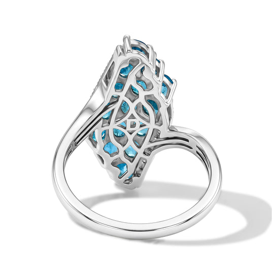 D'Joy Neon Apatit und Zirkon Ring, 925 Silber rhodiniert - 2,80 ct.