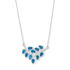 D'Joy Neon Apatit Halskette ca. 50 cm 925 Silber Rhodiniert ca. 3,95 ct.