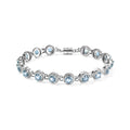 EVER TRUE Himmelblauer Topas Armband ca. 19 cm 316L Edelstahl ca. 8,32 ct.