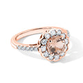 D'Joy AAA Morganit, Moissanit Ring 925 Silber 750 Roségold vermeil (Größe 20.00) ca. 1,57 ct