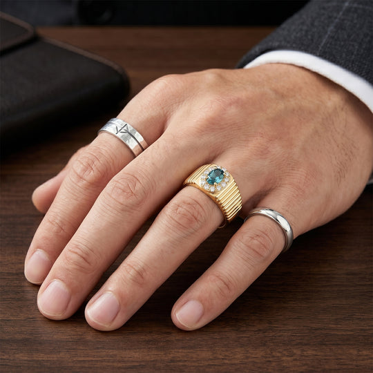 EVER TRUE AA Blauer Zirkon, Moissanit Ring Reine Bronze (Größe 23.00) ca. 0,94 ct