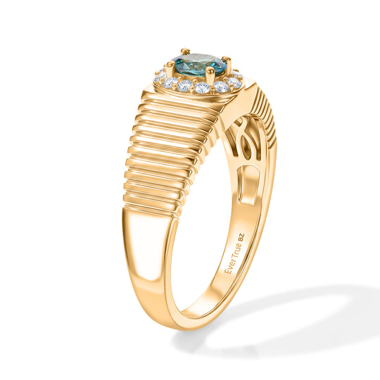 EVER TRUE AA Blauer Zirkon, Moissanit Ring Reine Bronze (Größe 23.00) ca. 0,94 ct