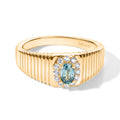 EVER TRUE AA Blauer Zirkon, Moissanit Ring Reine Bronze (Größe 20.00) ca. 0,94 ct
