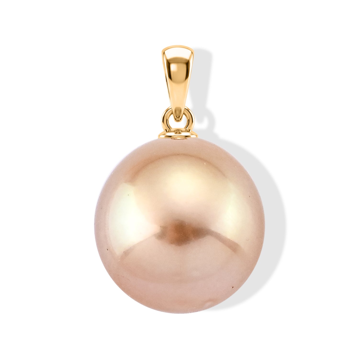 AAAA Goldene Südsee Perle (13-14 mm) Anhänger 750 Gold