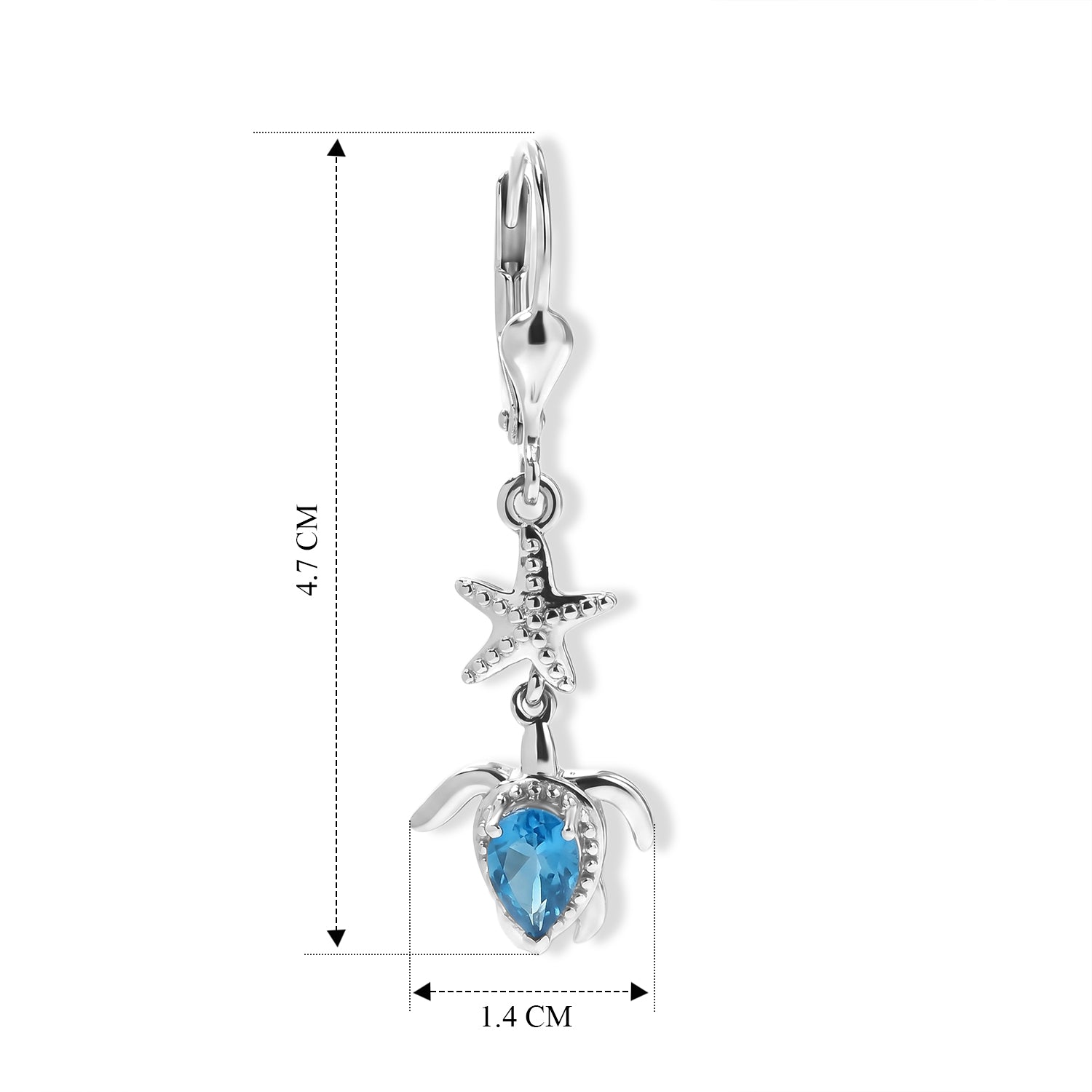 D'Joy Neon Apatit Ohrringe 925 Silber Platiniert ca. 0,87 ct.