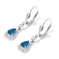 D'Joy Neon Apatit, Weißer Zirkon Ohrringe 925 Silber Platiniert ca. 1,06 ct.