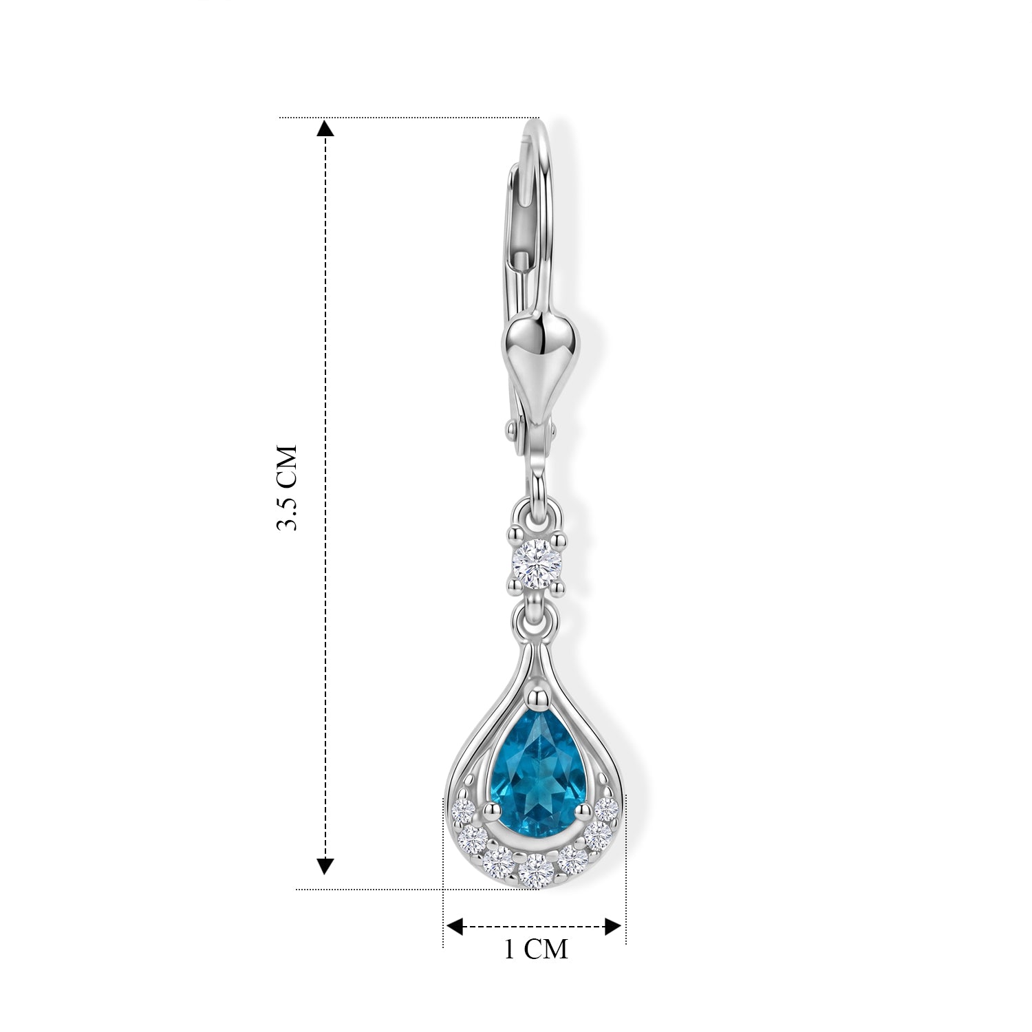 D'Joy Neon Apatit und Zirkon Ohrringe, 925 Silber platiniert - 1,06 ct.