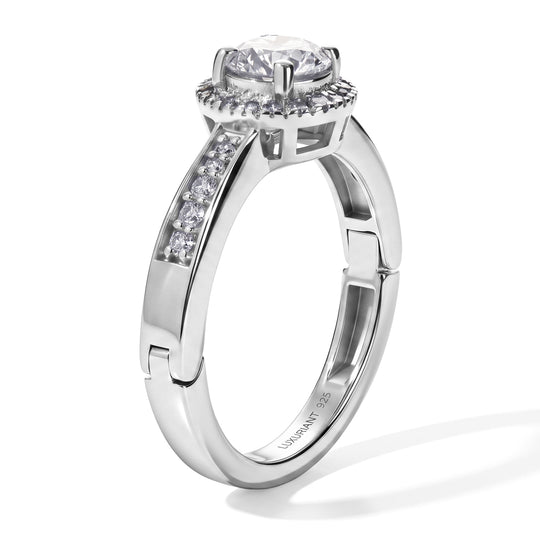LUXURIANT DIAMOND - Lab Grown Diamant SGL zertifiziert SI-GH Ring 925 Silber Rhodiniert (Größe 18.00) ca. 1,05 ct