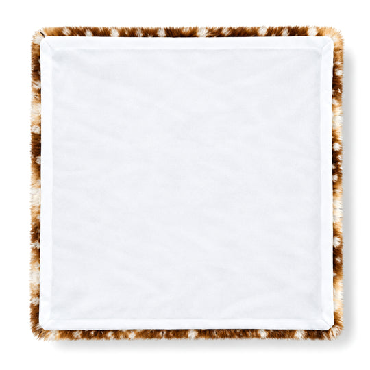 1p Deer print  faux fur cushion cover with zipper Front side:750gsm deer print faux fur Back side:200gsm match color mirco mink Material:100% polyester, PVC bag
