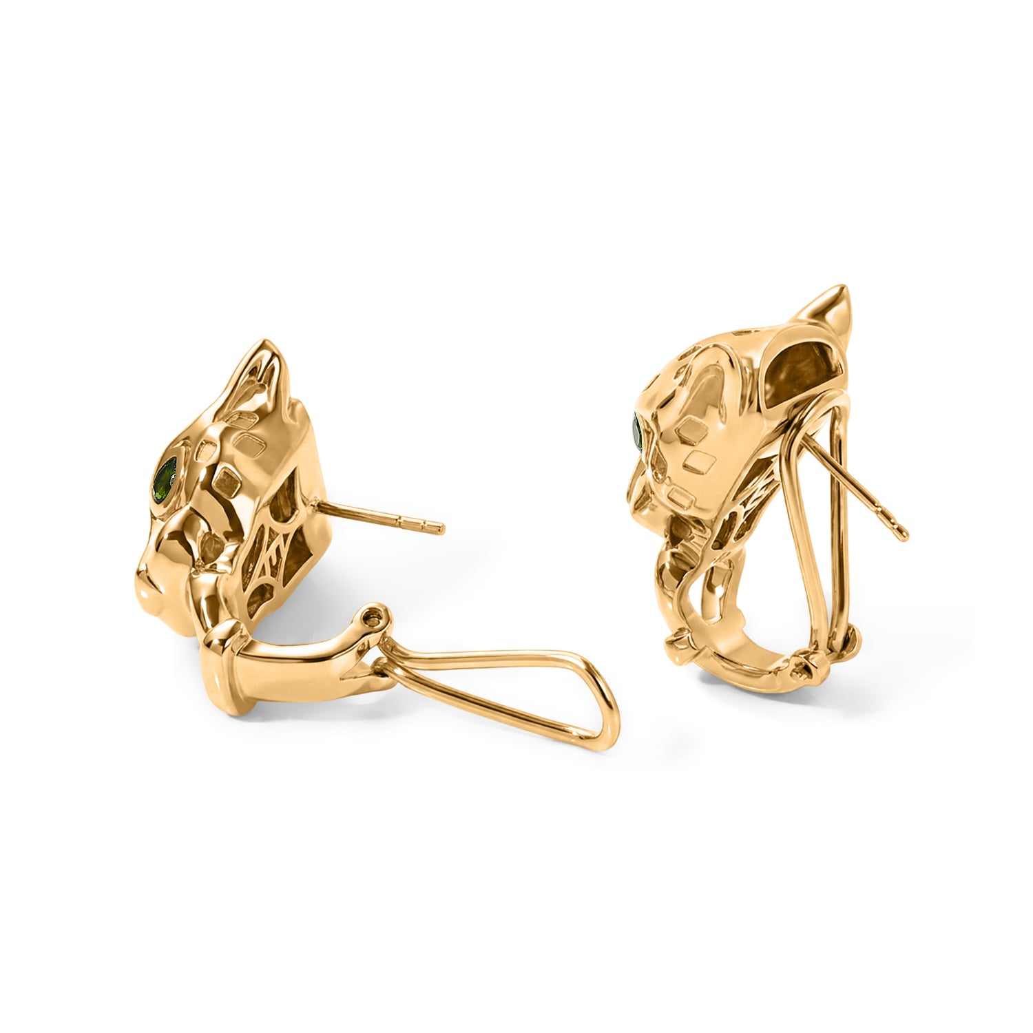 EverTrue natürliche Chromdiopsid Ohrringe, Messing mit Gelbgold E-Beschichtung - 0,76 ct.