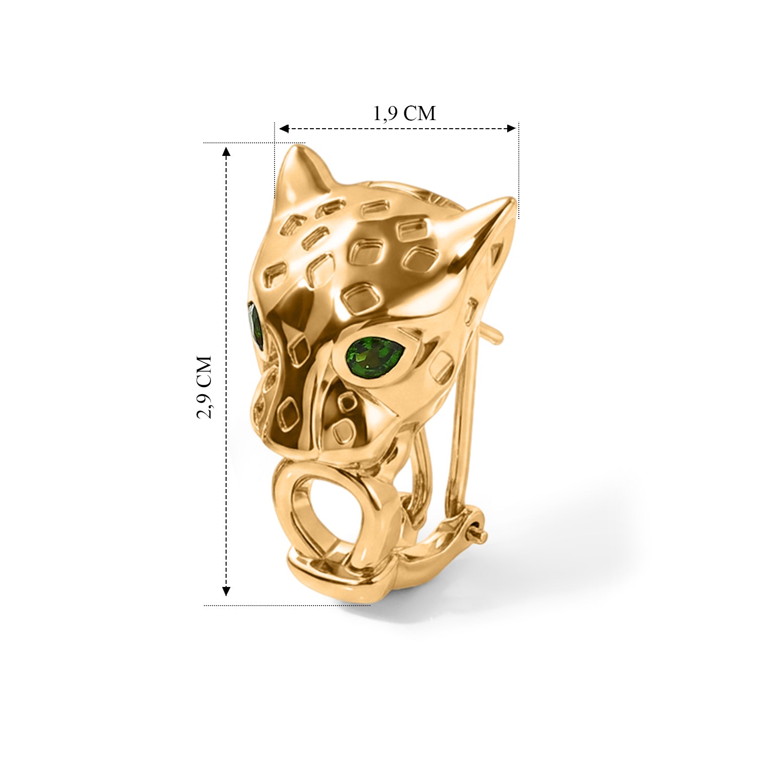 EverTrue natürliche Chromdiopsid Ohrringe, Messing mit Gelbgold E-Beschichtung - 0,76 ct.