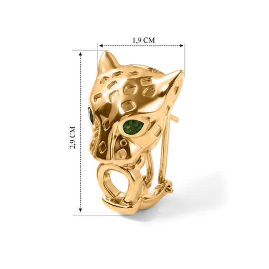 EverTrue natürliche Chromdiopsid Ohrringe, Messing mit Gelbgold E-Beschichtung - 0,76 ct.