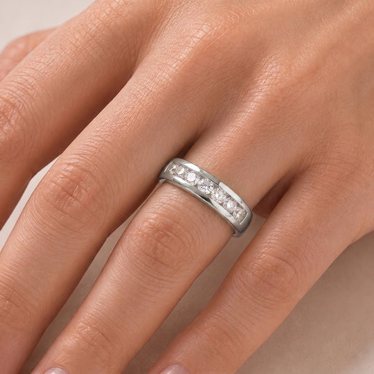 EverTrue weißer Zirkon Ring, 950 Kupfer mit Gelbgold E-Beschichtung - 1,47 ct.