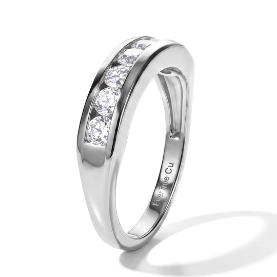 EverTrue weißer Zirkon Ring, 950 Kupfer mit Gelbgold E-Beschichtung - 1,47 ct.