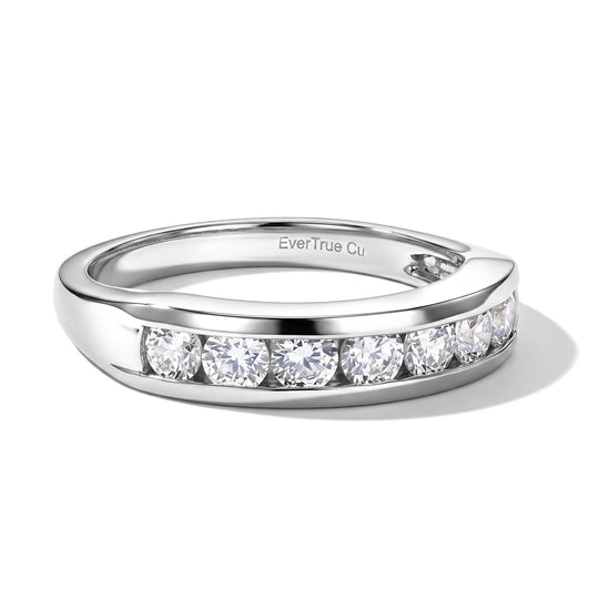 EverTrue weißer Zirkon Ring, 950 Kupfer mit Gelbgold E-Beschichtung - 1,47 ct.