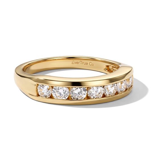 EverTrue weißer Zirkon Ring, 950 Kupfer mit Gelbgold E-Beschichtung - 1,47 ct.