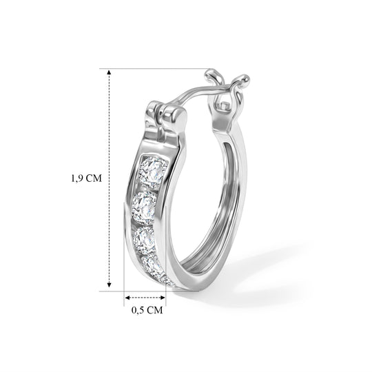 EverTrue weiße Zirkon Ohrringe, 950 Kupfer mit Platin E-Beschichtung - 1,70 ct.