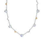 D'Joy Regenbogen Mondstein Halskette ca. 45 cm 925 Silber Rhodiniert ca. 11,00 ct.