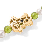 GP - Peridot, Süßwasser Perle (5mm) Armband ca. 19 cm 925 Silber 750 Gelbgold vermeil
