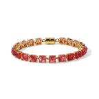 D'Joy Lab Grown Padparadscha-Saphir Armband ca. 18 cm 925 Silber 750 Gelbgold vermeil ca. 39,98 ct.
