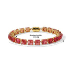 D'Joy Lab Grown Padparadscha-Saphir Armband ca. 18 cm 925 Silber 750 Gelbgold vermeil ca. 39,98 ct.