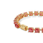 D'Joy Lab Grown Padparadscha-Saphir Armband ca. 19 cm 925 Silber 750 Gelbgold vermeil ca. 41,98 ct.