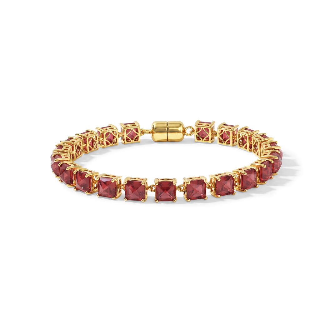 D'Joy Lab Grown Padparadscha-Saphir Armband ca. 19 cm 925 Silber 750 Gelbgold vermeil ca. 41,98 ct.