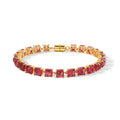 D'Joy Lab Grown Padparadscha-Saphir Armband ca. 20 cm 925 Silber 750 Gelbgold vermeil ca. 45,98 ct.