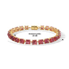 D'Joy Lab Grown Padparadscha-Saphir Armband ca. 20 cm 925 Silber 750 Gelbgold vermeil ca. 45,98 ct.