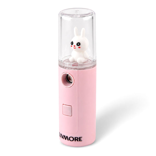Livmore Nano-Gesichtssprüher für erfrischende Feuchtigkeit, wiederaufladbar, 30 ml, Rosa