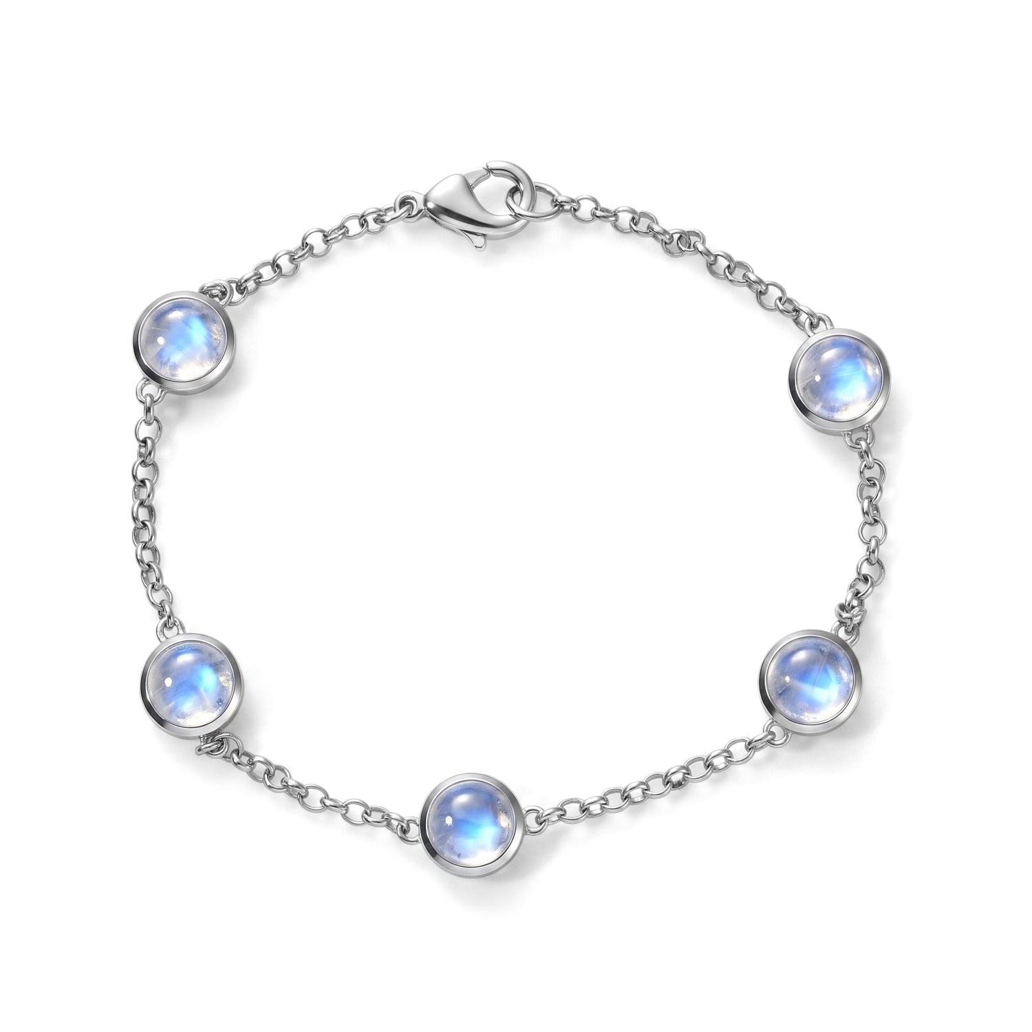 EVER TRUE Regenbogen Mondstein Armband ca. 19 cm 950 Kupfer ca. 9.75 ct