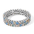 LUXURIANT DIAMOND - Lab Grown Champagner Diamant SGL zertifiziert SI-GH, Lab Grown Grüner Diamant Ring 925 Silber Rhodiniert (Größe 19.00) ca. 1,00 ct
