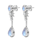 EVER TRUE Regenbogen Mondstein Ohrringe 950 Kupfer ca. 6,07 ct.