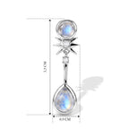 EVER TRUE Regenbogen Mondstein Ohrringe 950 Kupfer ca. 6,07 ct.