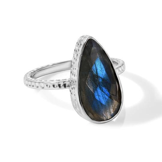 D'Joy Labradorit Ring 925 Silber (Größe 19.00) ca. 4.37 ct