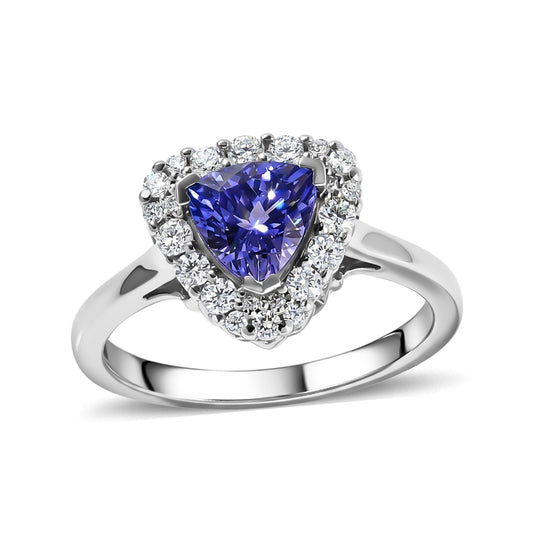 D'Joy AA Tansanit, Moissanit Ring 925 Silber Rhodiniert (Größe 17.00)   (10-16 Werktage Lieferzeit) ca. 1,45 ct
