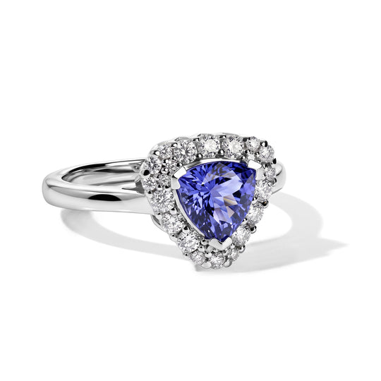 D'Joy AA Tansanit, Moissanit Ring 925 Silber Rhodiniert (Größe 17.00)   (10-16 Werktage Lieferzeit) ca. 1,45 ct