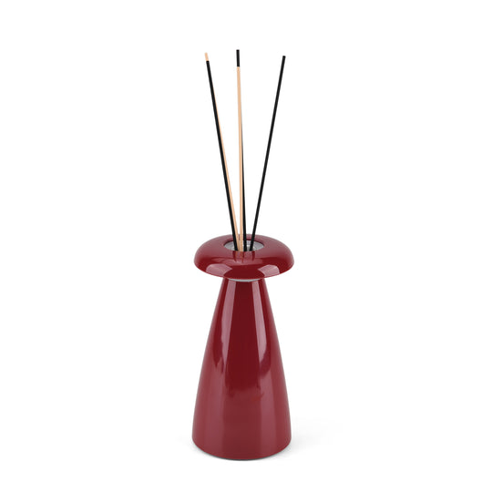 2-in-1-Ambiente-Tischleuchte mit Raumduft-Diffusor, Akku und Touchdimmer, inklusive 3 Duftölen und Duftstäbchen, 10 x 10 x 21 cm, Braun