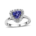 D'Joy AA Tansanit, Moissanit Ring 925 Silber Rhodiniert (Größe 17.00) ca. 1,45 ct