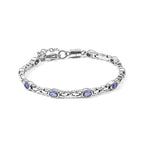 EVER TRUE Tansanit Armband ca. 18 cm+ 2 cm Extender  316L Edelstahl ca. 2,21 ct.