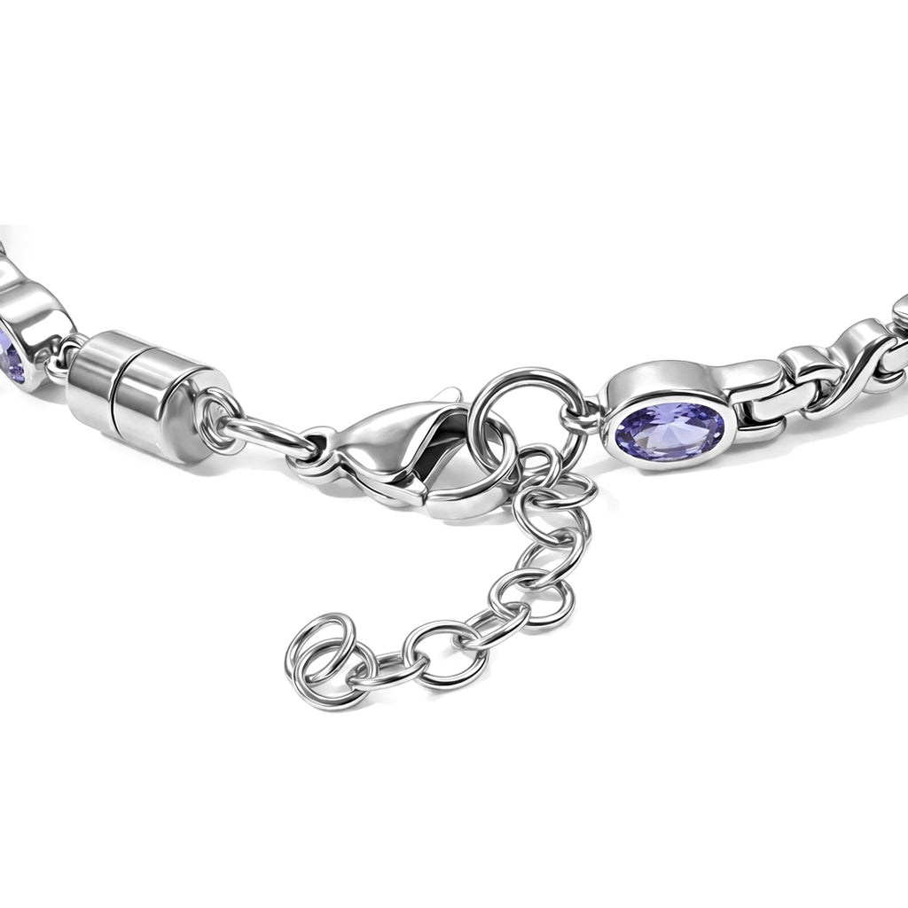 EVER TRUE Tansanit Armband ca. 18 cm+ 2 cm Extender  316L Edelstahl ca. 2,21 ct.