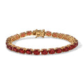 D'Joy Rubin Feuer Triplett Quarz und Diamant 19cm Armband, 925 Silber 750 Gelbgold Vermeil - 25,44 ct.