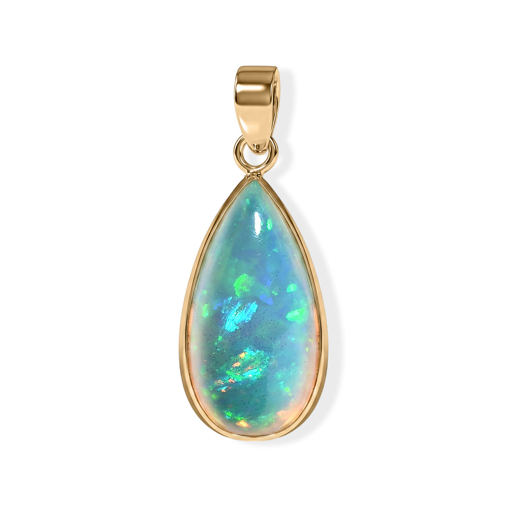 AAA Natürlicher, äthiopischer Welo Opal Anhänger 375 Gold ca. 5,84 ct.