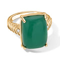 EVER TRUE Verde Onyx, Weißer Zirkon Ring Nickelfreies Messing (Größe 17.00) ca. 12,38 ct