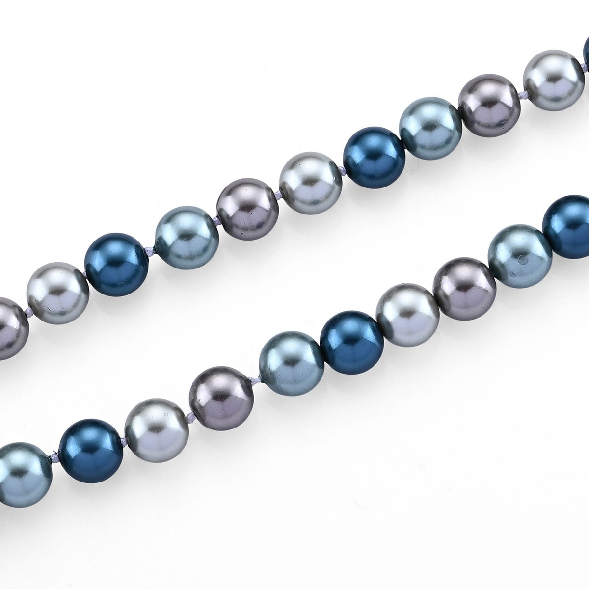 Multi-blaue Muschelkernperlen 117cm Halskette