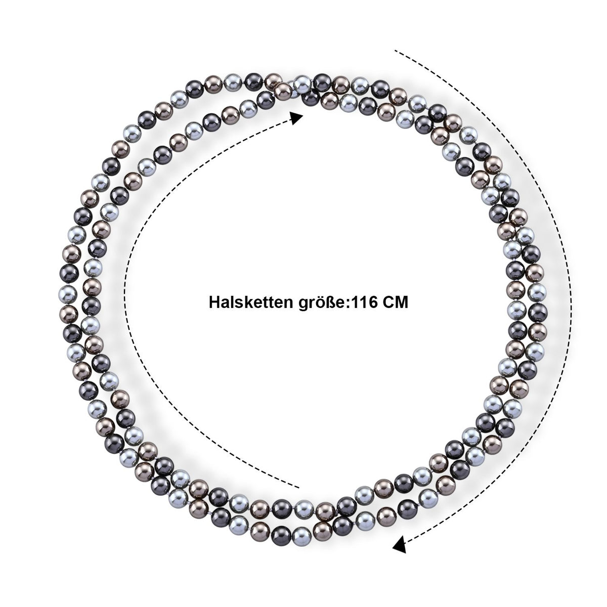 Multi Muschelkernperlen 117cm Halskette