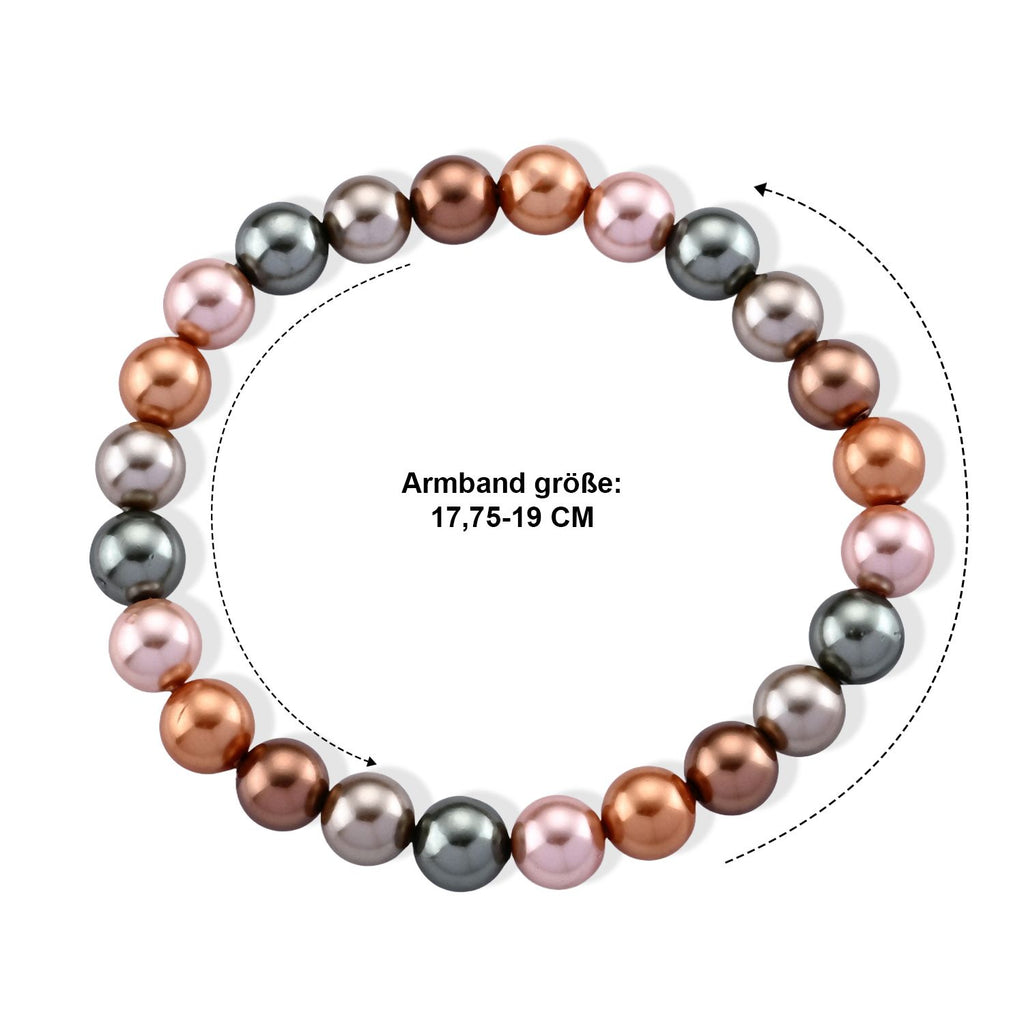 Mehrfarbige Muschelperlen Armband Flexibles cm